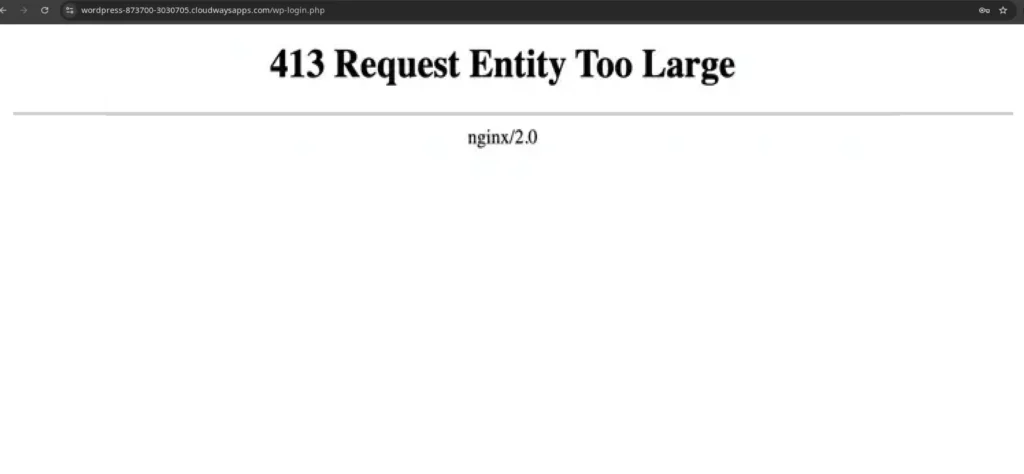 413 request entity too large