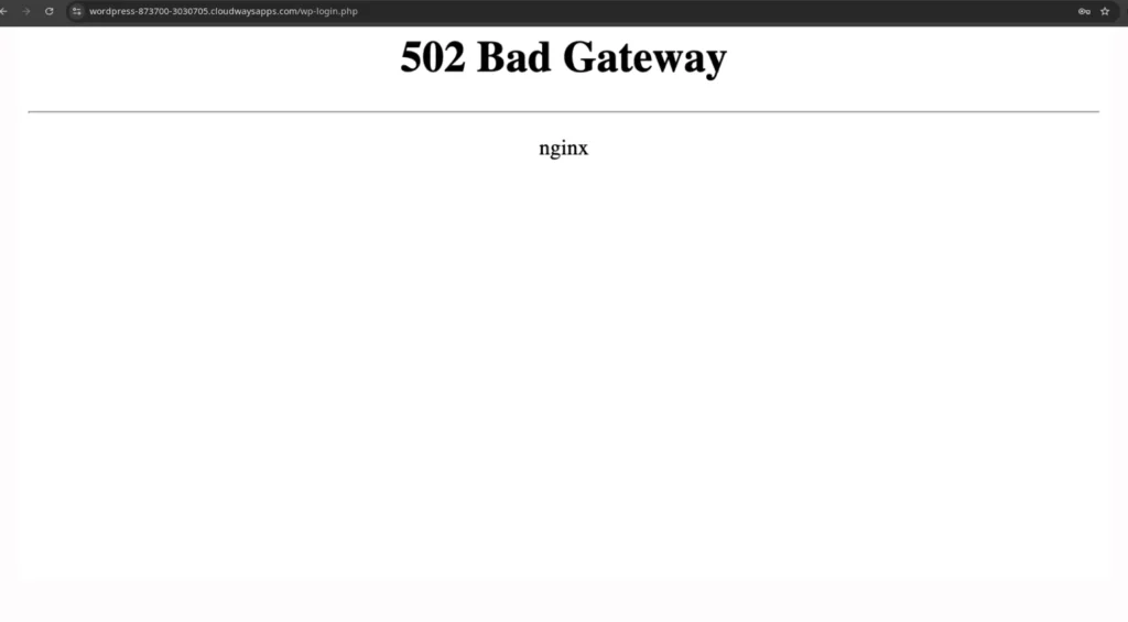 502 bad gateway