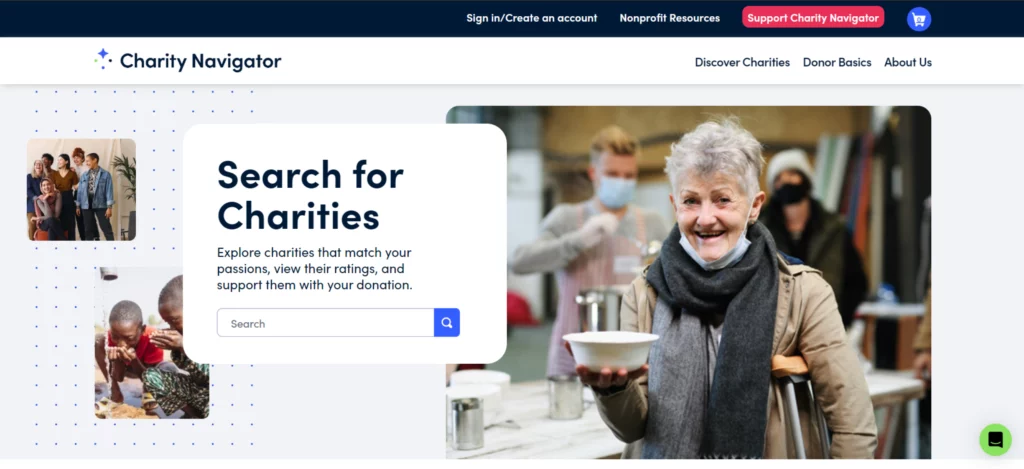charity navigator home page