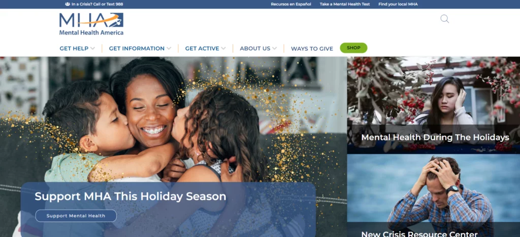 mental health america home page