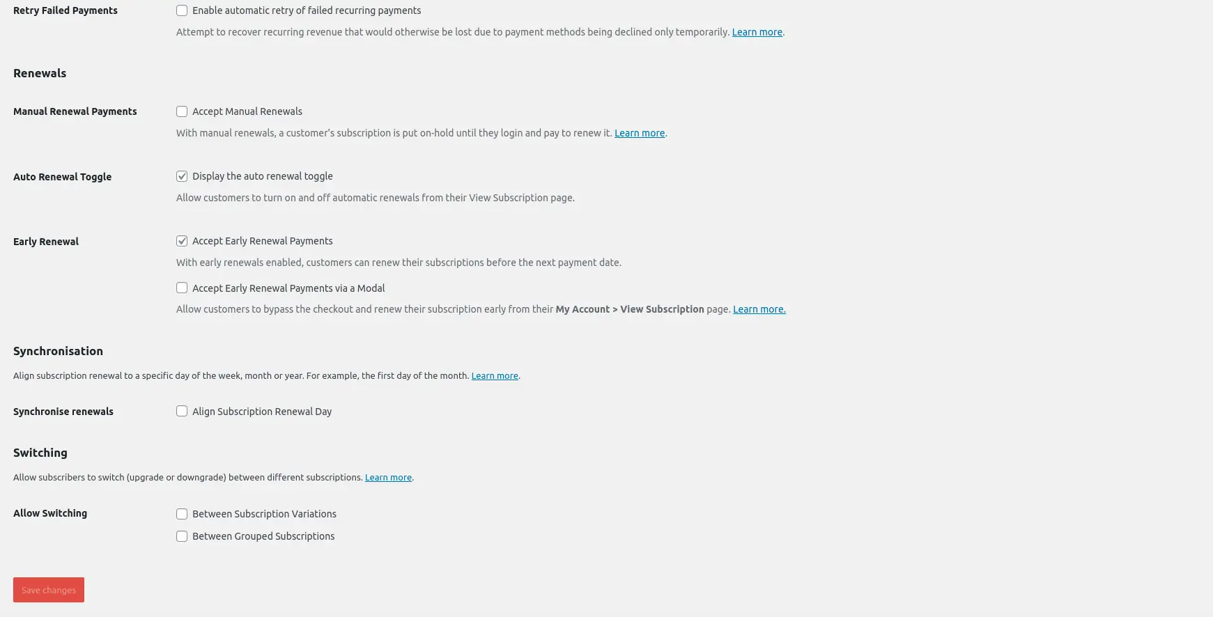 Second Screenshot of WooCommerce Subscriptions Admin Dashboard 