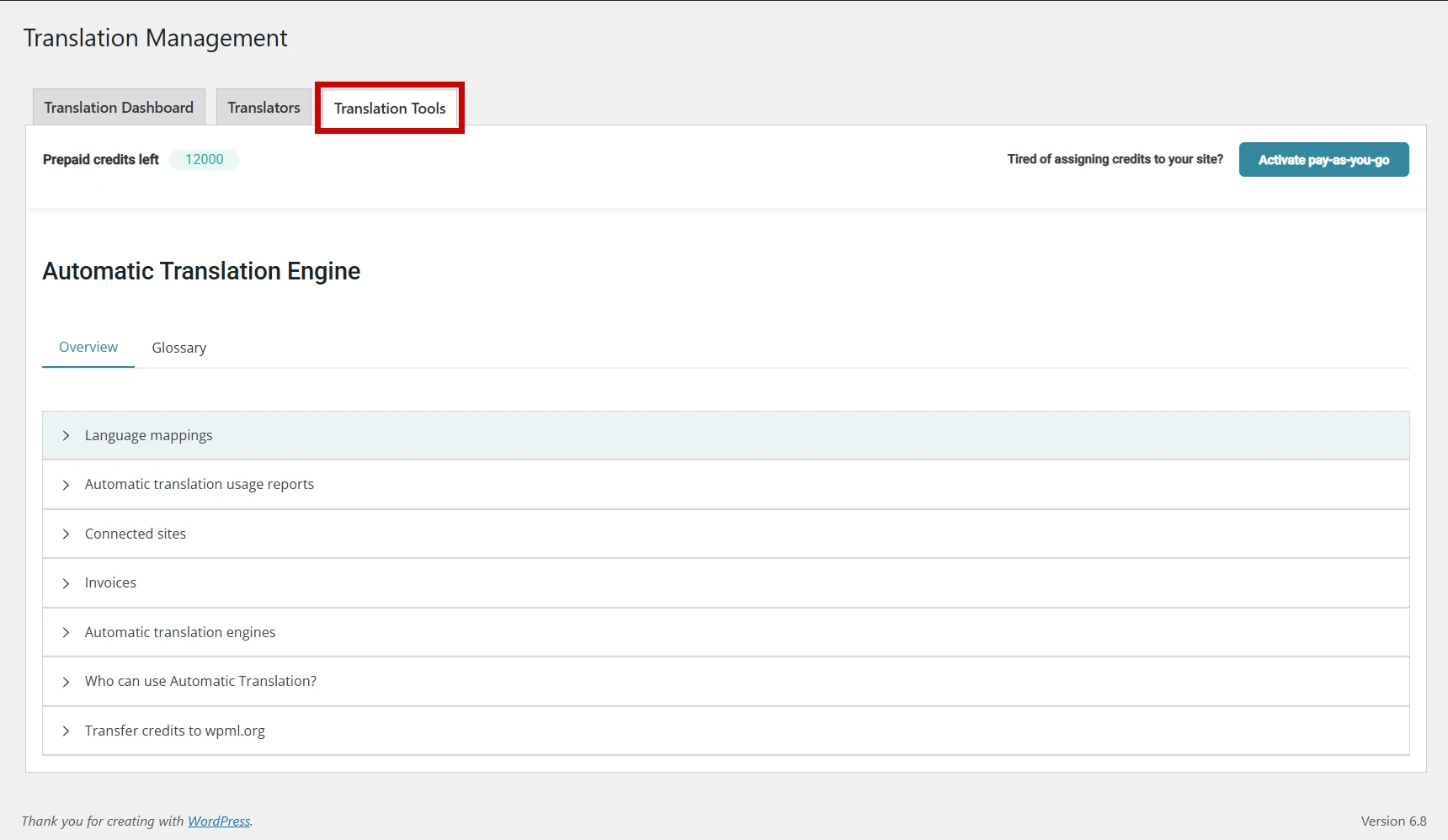 translation tools screenshot