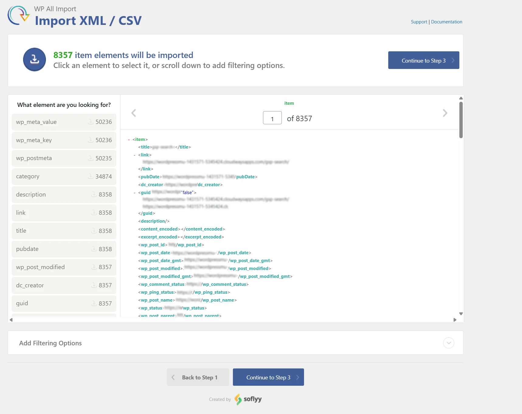 screenshot of data preview before import