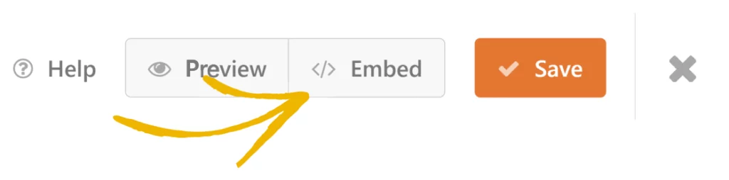 WPForms is displaying using the embed button