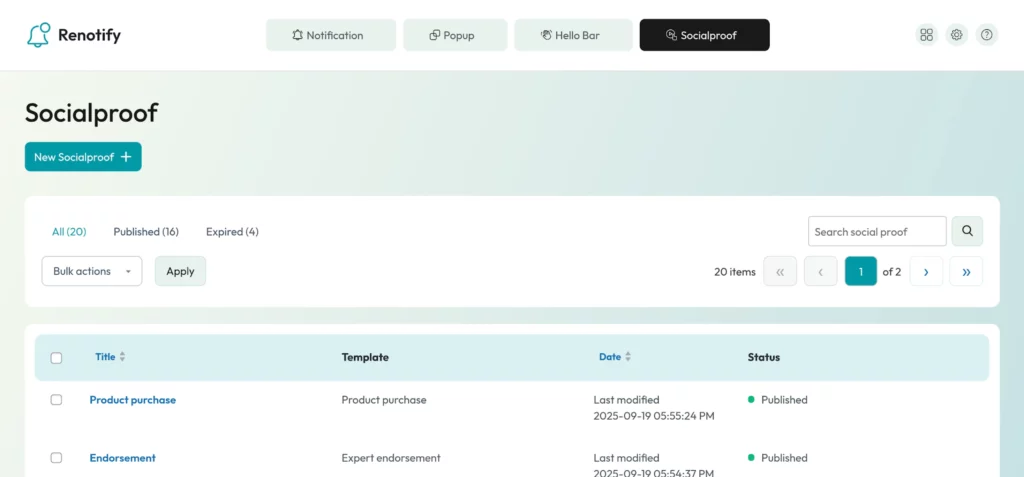 Social proof campaign building