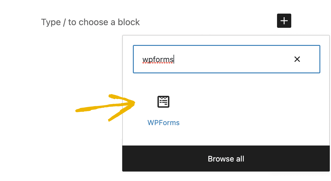 Displaying forms using the block editor