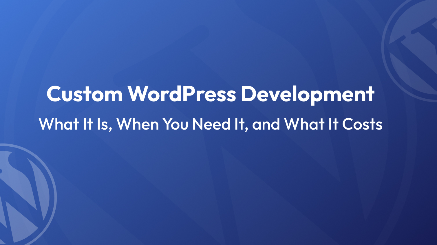 custom wordpress development