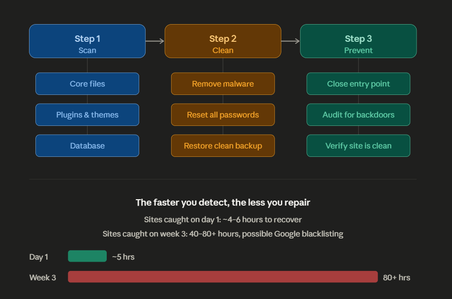 wordpress security repairing sequence order