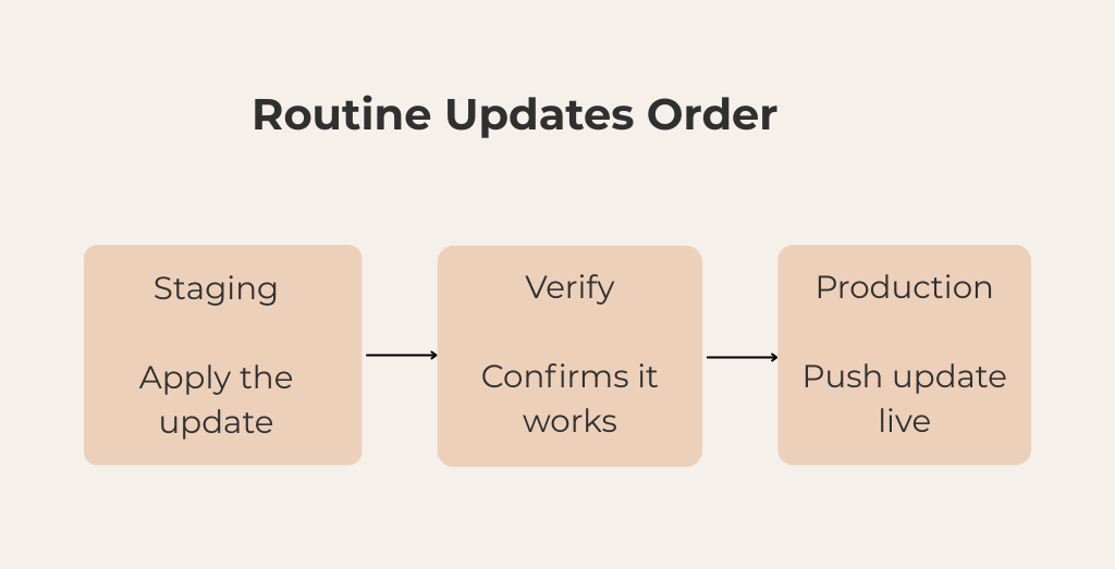 WordPress maintenance routine updates order
