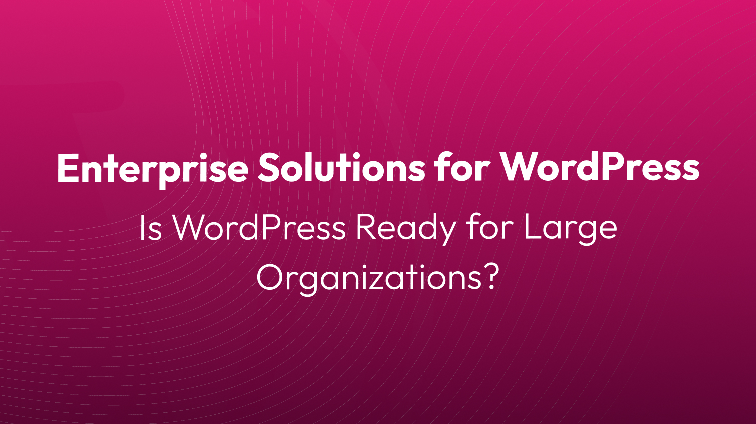 Enterprise Solutions for WordPress (1)