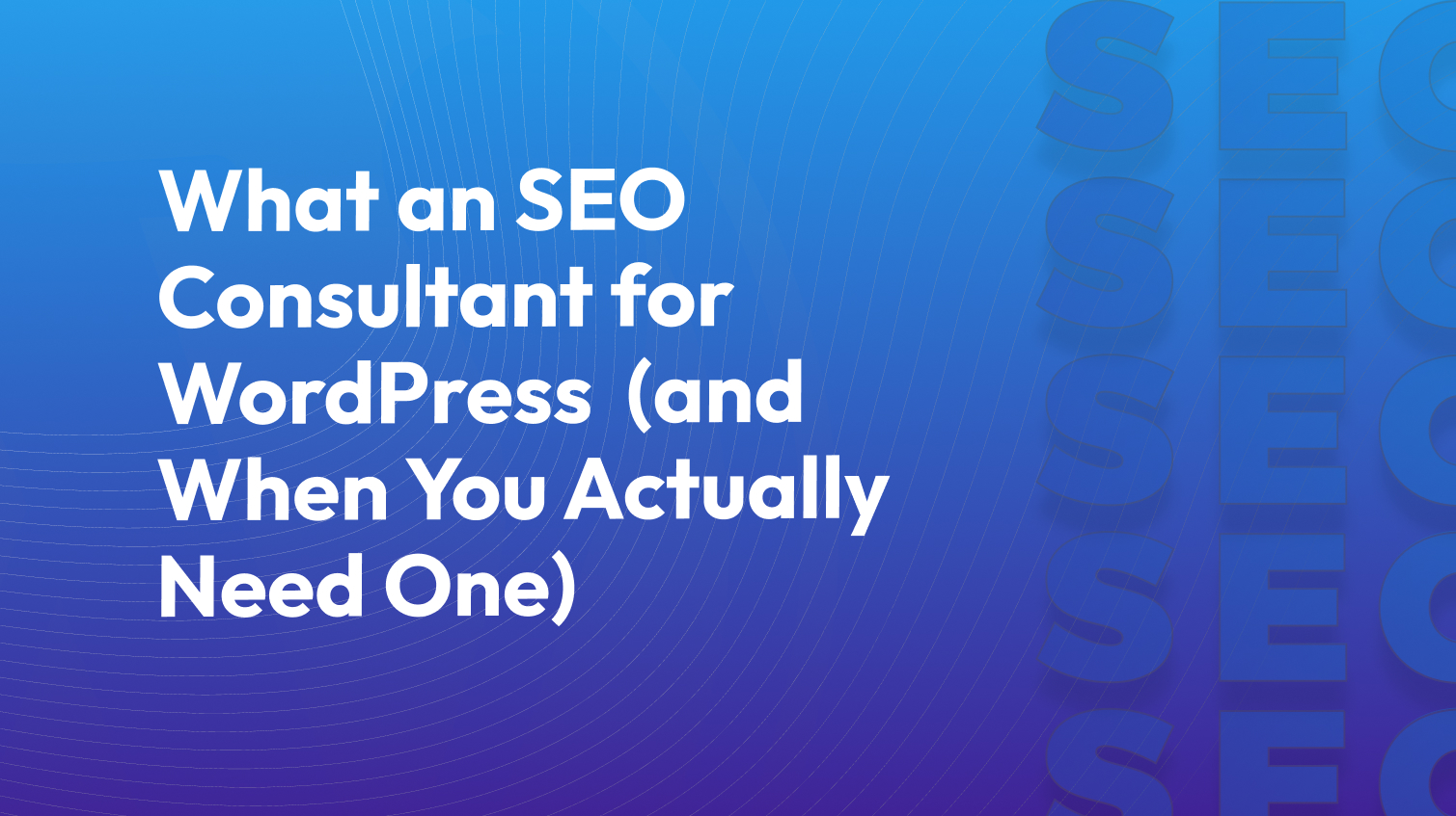SEO Consultant for WordPress Does